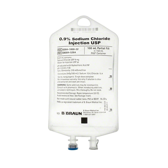 0.9% Sodium Chloride Injection USP, 100 mL Fill in 150 mL PAB® Container