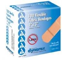 Dynarex Flexible Fabric Adhesive Bandages 1" x 3"