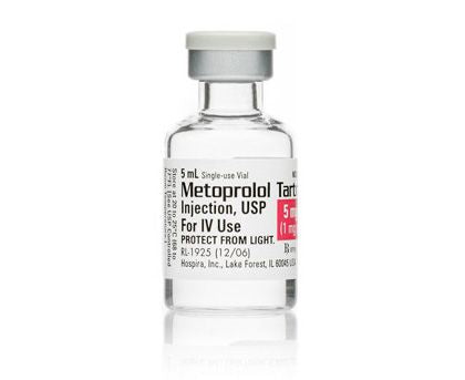 Metoprolol Tartrate Injection, USP, 1mg/mL, 5mL Vial