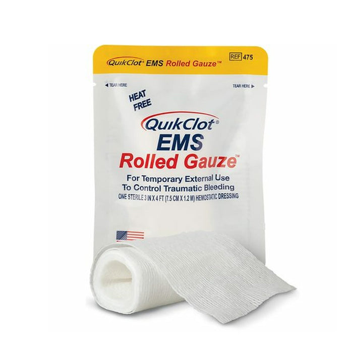 QuikClot EMS Hemostatic Rolled Gauze, 3" x 4'