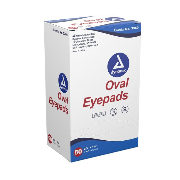 Dynarex Sterile Small Eye Pads 1 5/8" X 2 5/8"