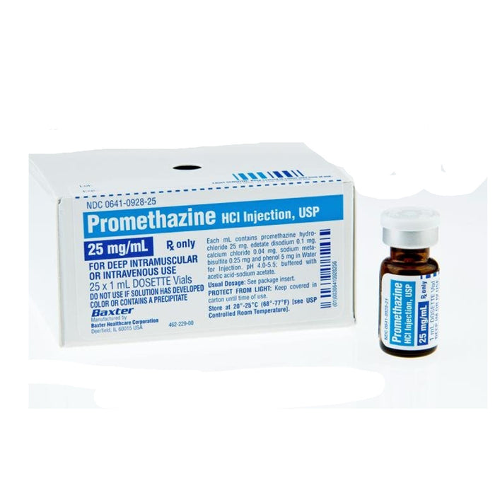 Promethazine HCl Injection SDV 25mg/mL 1mL, Box/25