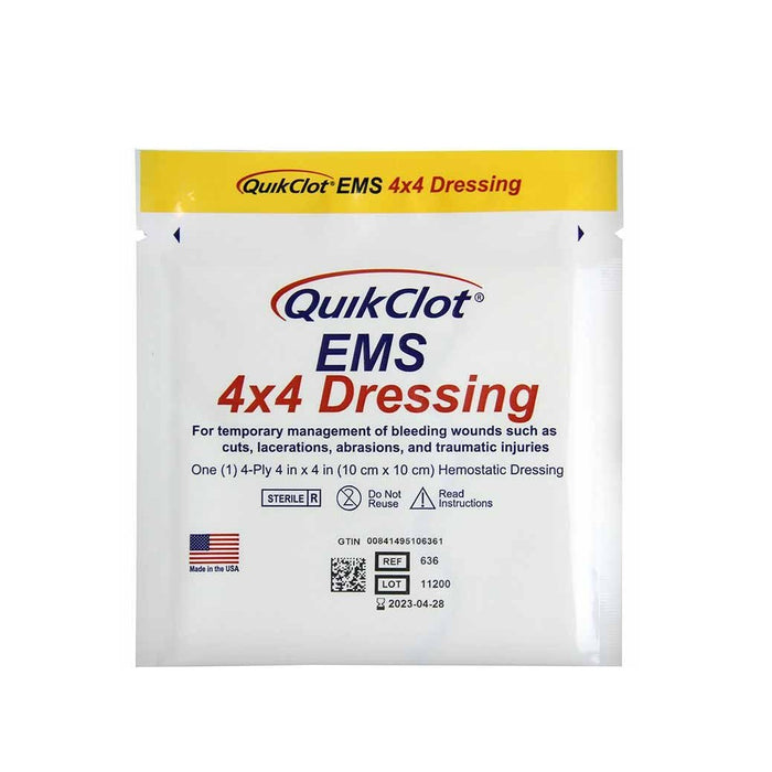 QuikClot EMS Dressing, 4'' x 4''